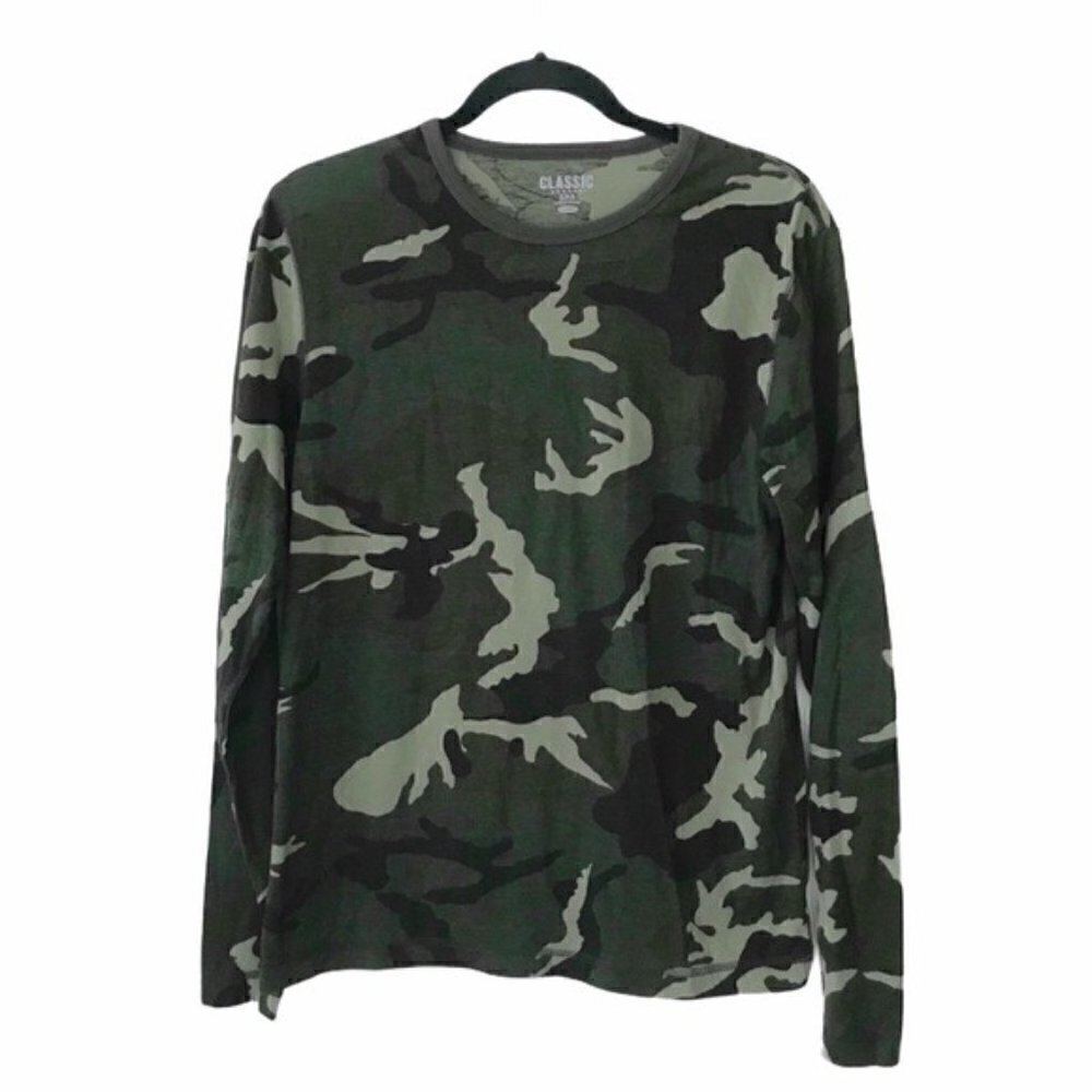 Old Navy Classic Layering Green Camo T Shirt Tee